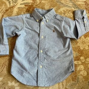 BOYS RALPH LAUREN BLUE OXFORD BUTTON DOWN SHIRT 2/2T